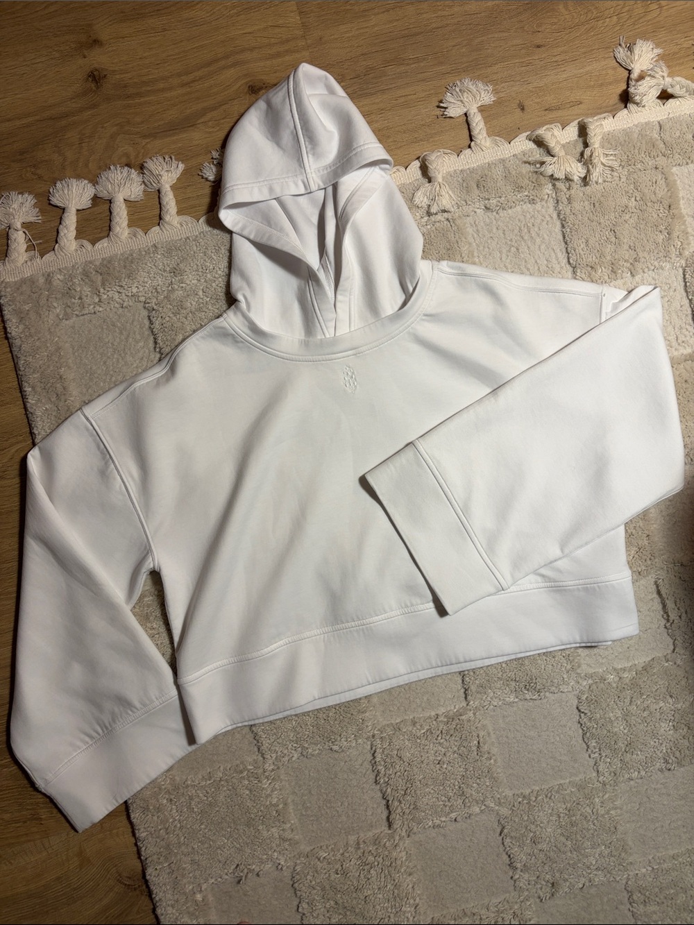 Free People Movement White Cropped Hoodie